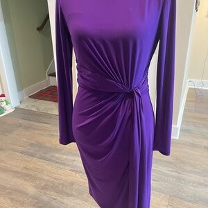 Chaps Rich Purple Long Sleeve Dress